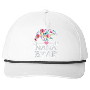 Nana Bear Floral Family Mothers Day Snapback Five-Panel Rope Hat