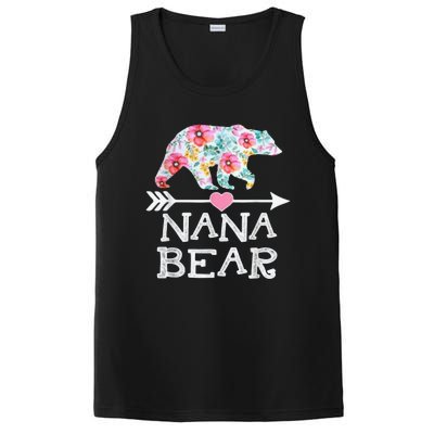 Nana Bear Floral Family Mothers Day PosiCharge Competitor Tank