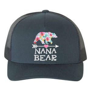 Nana Bear Floral Family Mothers Day Yupoong Adult 5-Panel Trucker Hat