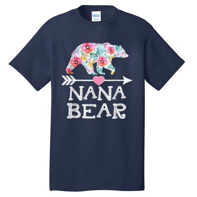 Nana Bear Floral Family Mothers Day Tall T-Shirt