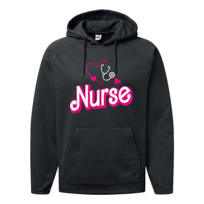 Nerrrdy Black Funny Nurse Performance Fleece Hoodie