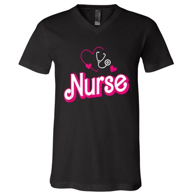 Nerrrdy Black Funny Nurse V-Neck T-Shirt