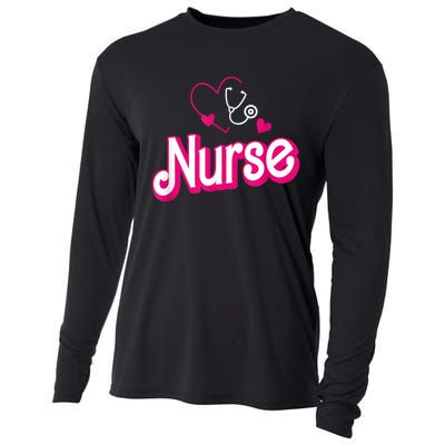 Nerrrdy Black Funny Nurse Cooling Performance Long Sleeve Crew