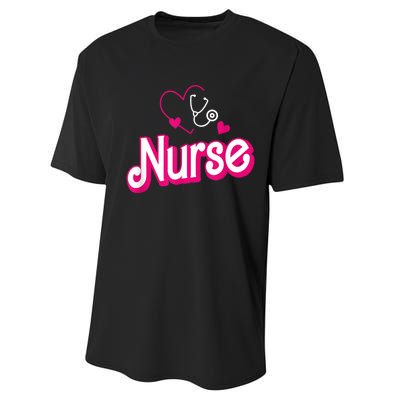 Nerrrdy Black Funny Nurse Performance Sprint T-Shirt