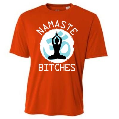 Namaste Bitches Funny Yoga Cooling Performance Crew T-Shirt