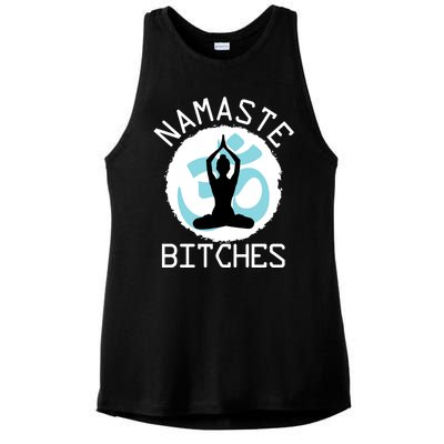 Namaste Bitches Funny Yoga Ladies PosiCharge Tri-Blend Wicking Tank