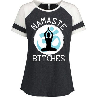 Namaste Bitches Funny Yoga Enza Ladies Jersey Colorblock Tee