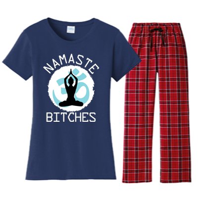 Namaste Bitches Funny Yoga Women's Flannel Pajama Set