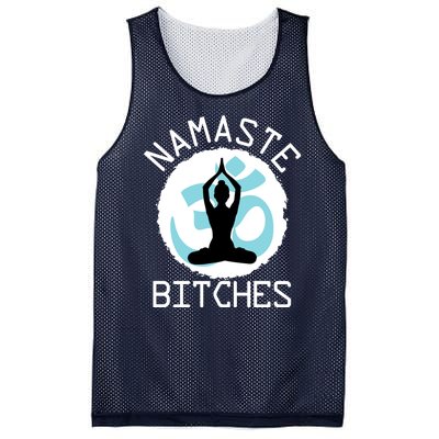 Namaste Bitches Funny Yoga Mesh Reversible Basketball Jersey Tank