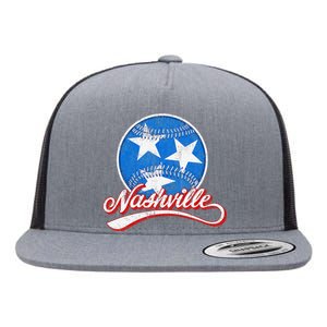 Nashville Baseball Faded Flat Bill Trucker Hat