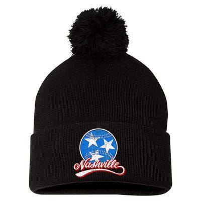 Nashville Baseball Faded Pom Pom 12in Knit Beanie