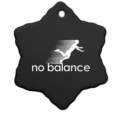 No Balance Funny Parody Design For Sports And Humor Ceramic Star Ornament