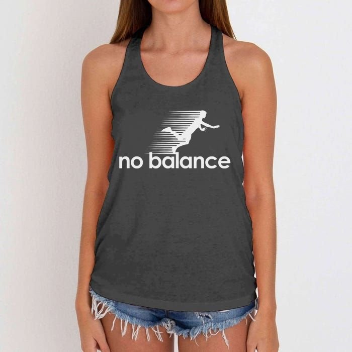 No Balance New Balance Funny Women's Knotted Racerback Tank