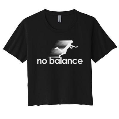 No Balance New Balance Funny Women's Crop Top Tee