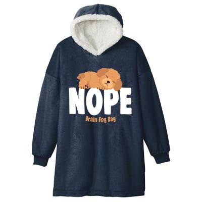 Nope Brain Fog Day Lupus Awareness Fibromyalgia Fibro Great Gift Hooded Wearable Blanket