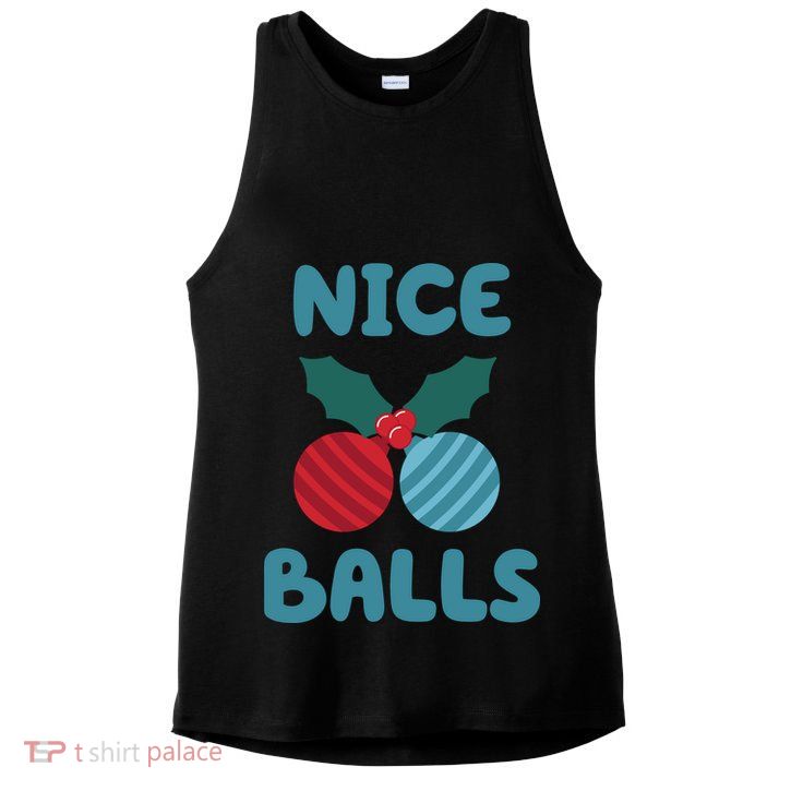 Nice Balls Funny Christmas Ornament Ladies PosiCharge Tri-Blend Wicking Tank