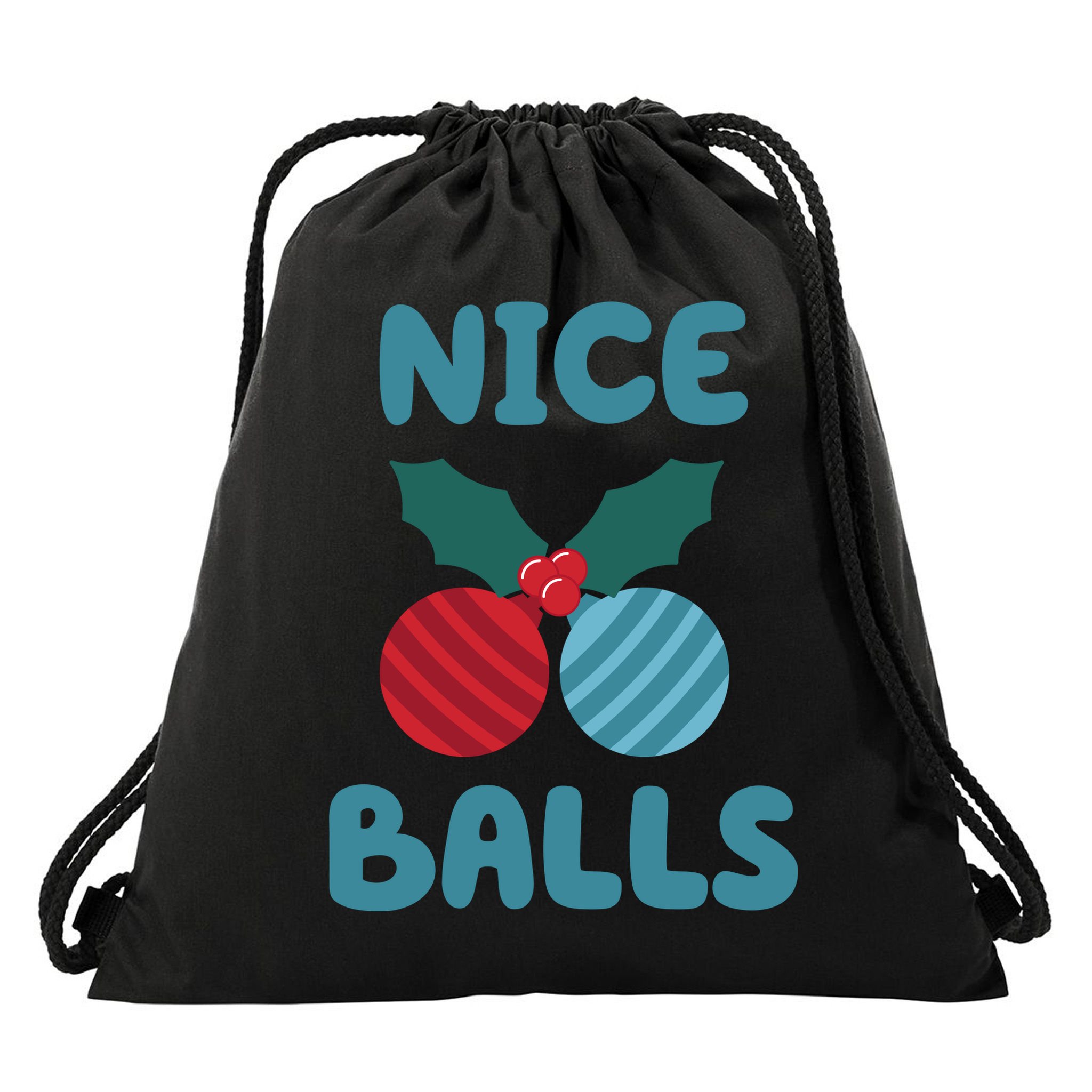 Nice Balls Funny Christmas Ornament Drawstring Bag