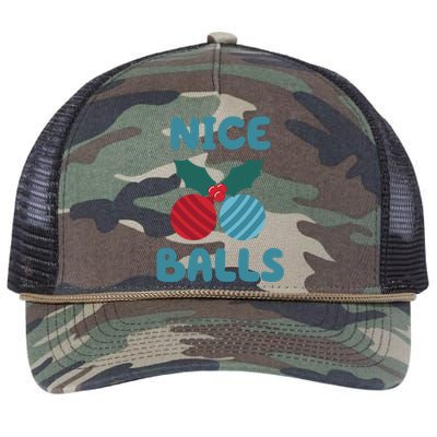 Nice Balls Funny Christmas Ornament Retro Rope Trucker Hat Cap