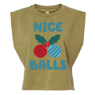 Nice Balls Funny Christmas Ornament Garment-Dyed Women's Muscle Tee