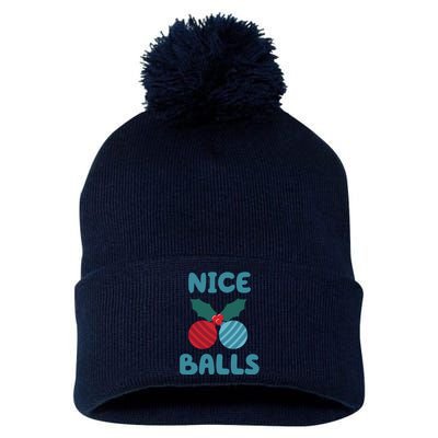 Nice Balls Funny Christmas Ornament Pom Pom 12in Knit Beanie