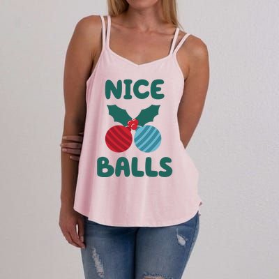 Nice Balls Funny Christmas Ornament Women's Strappy Tank