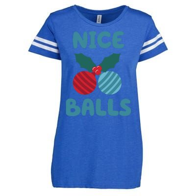 Nice Balls Funny Christmas Ornament Enza Ladies Jersey Football T-Shirt