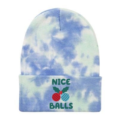 Nice Balls Funny Christmas Ornament Tie Dye 12in Knit Beanie