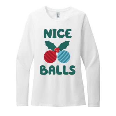 Nice Balls Funny Christmas Ornament Womens CVC Long Sleeve Shirt