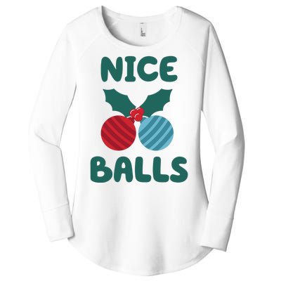 Nice Balls Funny Christmas Ornament Women's Perfect Tri Tunic Long Sleeve Shirt