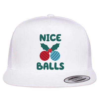 Nice Balls Funny Christmas Ornament Flat Bill Trucker Hat