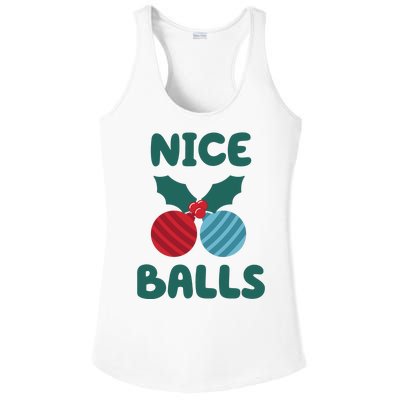 Nice Balls Funny Christmas Ornament Ladies PosiCharge Competitor Racerback Tank