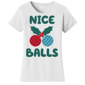 Nice Balls Funny Christmas Ornament Women's T-Shirt