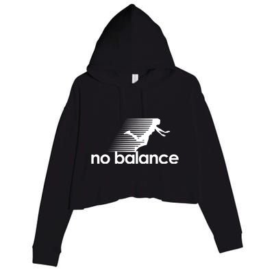 No Balance Funny Spoof Crop Fleece Hoodie