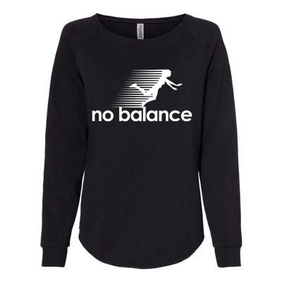 No Balance Funny Spoof Womens California Wash Sweatshirt