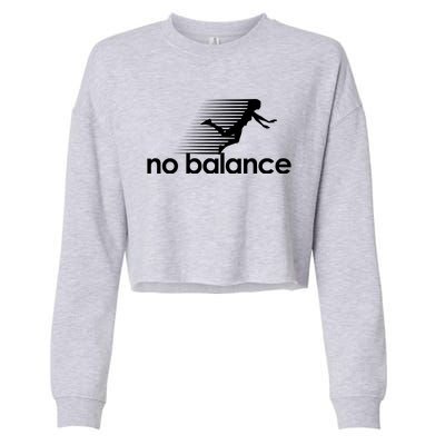 No Balance Funny Spoof Cropped Pullover Crew