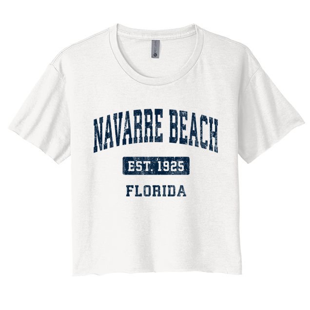Navarre Beach Florida Fl Vintage Sports Established Crop Top