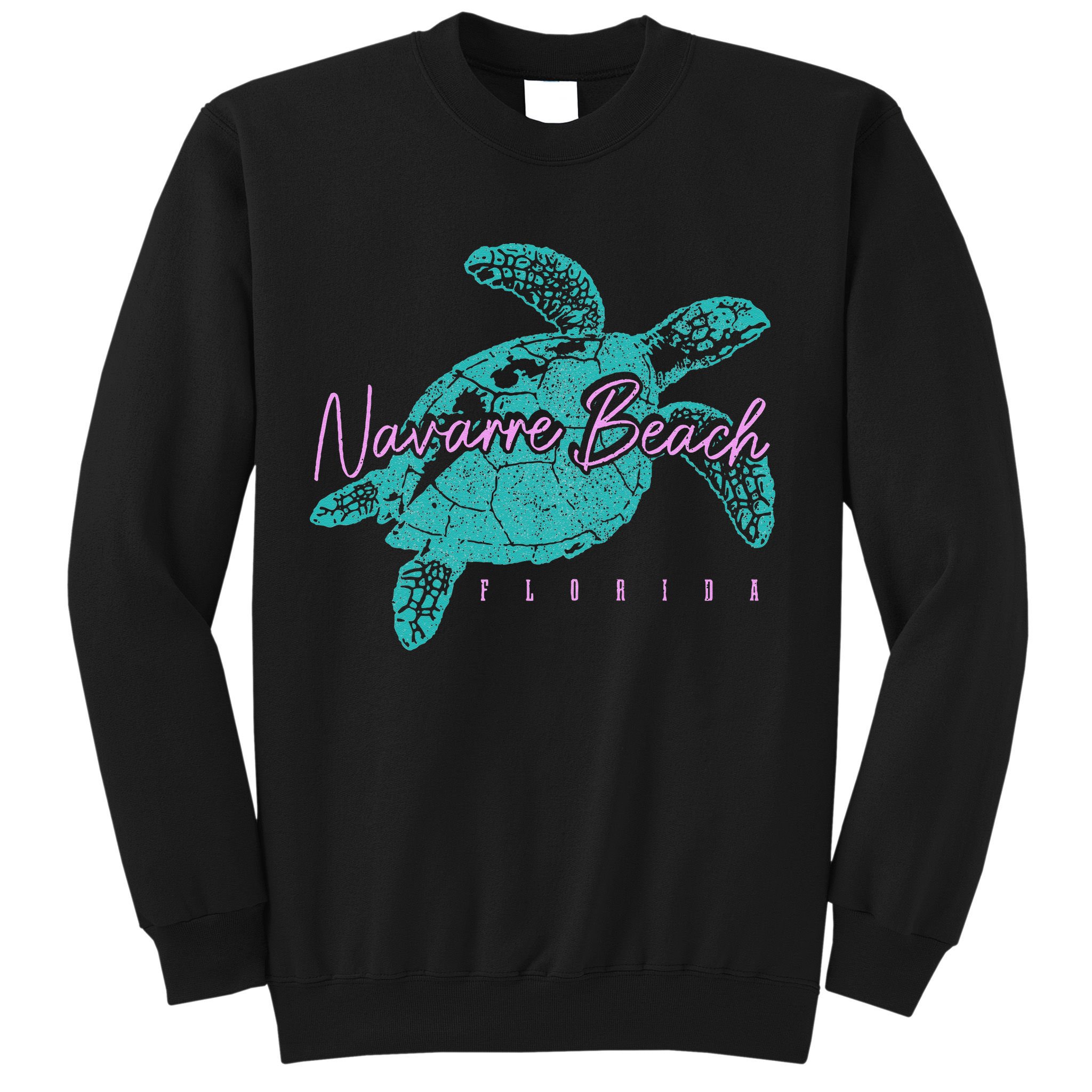 Navarre Beach Florida FL Sea Turtle Surfer Diving Vintage Sweatshirt