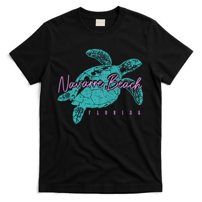 Navarre Beach Florida FL Sea Turtle Surfer Diving Vintage T-Shirt