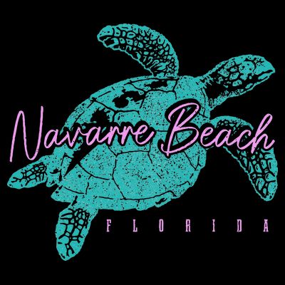 Navarre Beach Florida FL Sea Turtle Surfer Diving Vintage T-Shirt