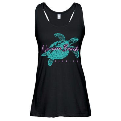 Navarre Beach Florida FL Sea Turtle Surfer Diving Vintage Ladies Essential Flowy Tank