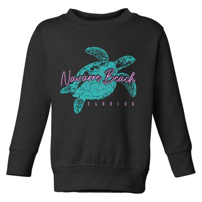 Navarre Beach Florida FL Sea Turtle Surfer Diving Vintage Toddler Sweatshirt