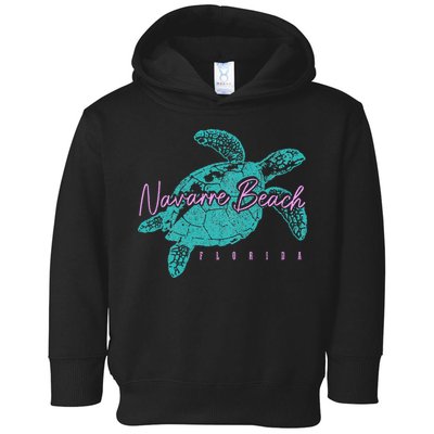 Navarre Beach Florida FL Sea Turtle Surfer Diving Vintage Toddler Hoodie