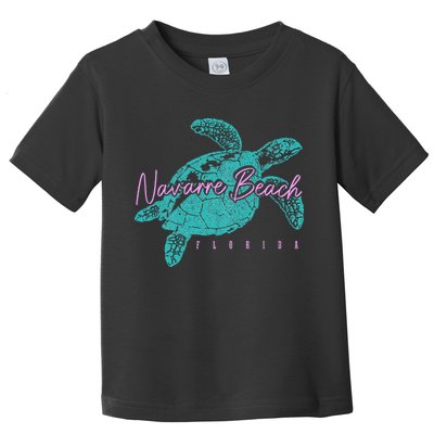 Navarre Beach Florida FL Sea Turtle Surfer Diving Vintage Toddler T-Shirt