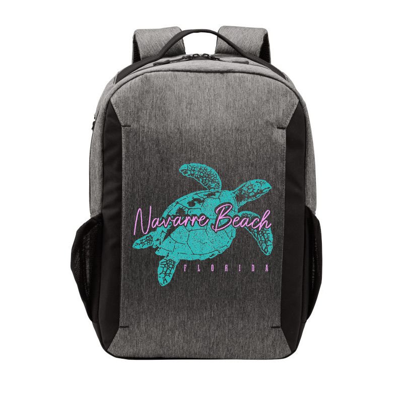 Navarre Beach Florida FL Sea Turtle Surfer Diving Vintage Vector Backpack