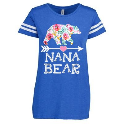 Nana Bear Floral Family Mother's Day Gifts Mom Nana Enza Ladies Jersey Football T-Shirt