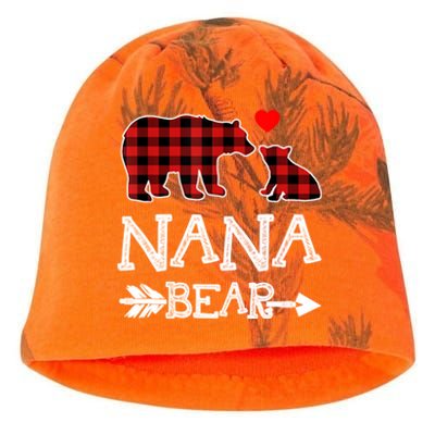 Nana Bear Gift Red Buffalo Plaid Grandma Bear Pajama Funny Gift Kati - Camo Knit Beanie