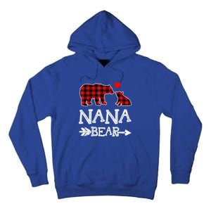 Nana Bear Gift Red Buffalo Plaid Grandma Bear Pajama Funny Gift Tall Hoodie