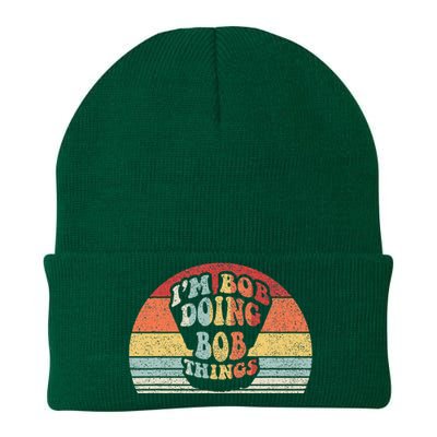 Name Bob Gift Vintage Retro Im Bob Doing Bob Things Knit Cap Winter Beanie