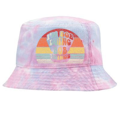 Name Bob Gift Vintage Retro Im Bob Doing Bob Things Tie-Dyed Bucket Hat