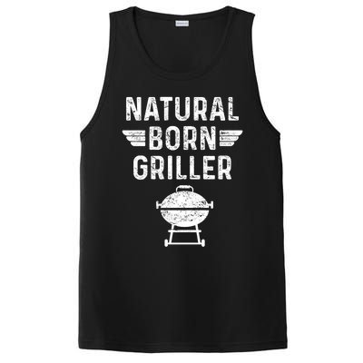 Natural Born Griller Barbecue Funny Bbq Great Gift PosiCharge Competitor Tank